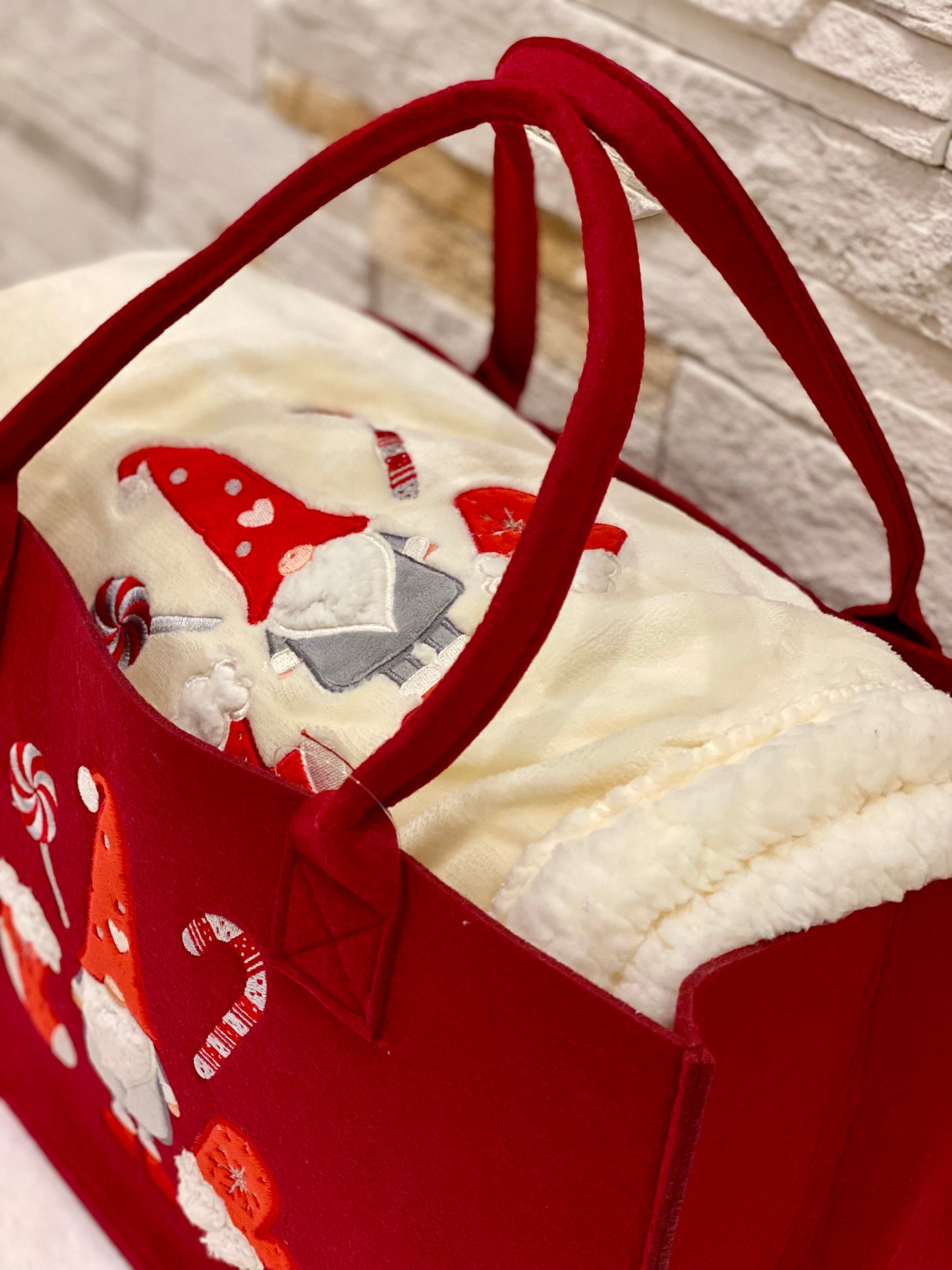 Borsa in feltro con plaid